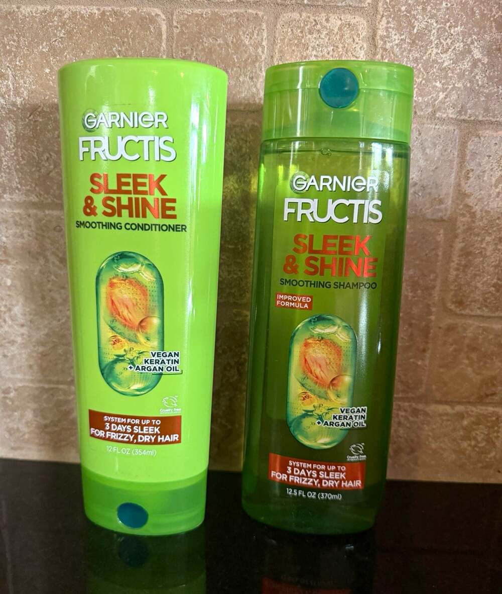 Garnier Fructis Sleek & Shine Shampoo Conditioner Smoothing Argan Oil 12.5 oz